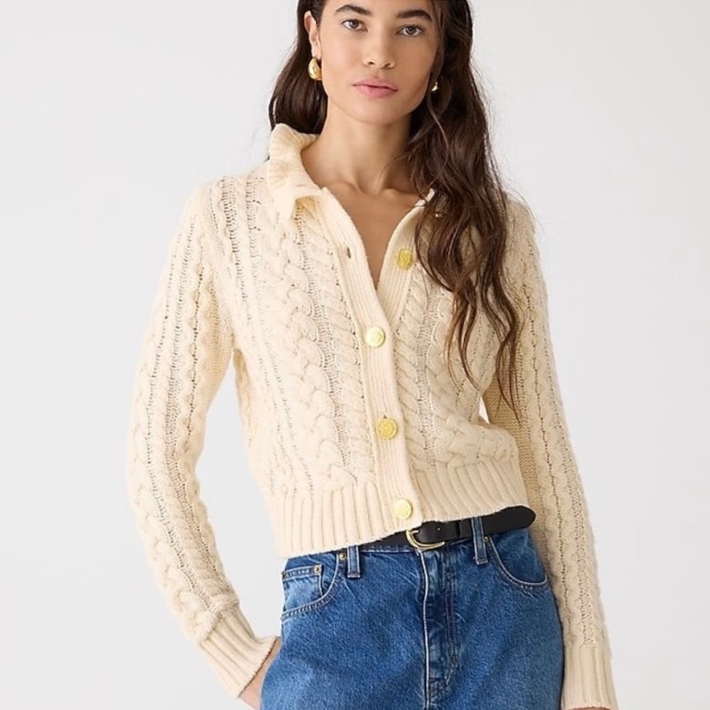 J Crew Ruffle cardigan sweater - Picture 3 of 3